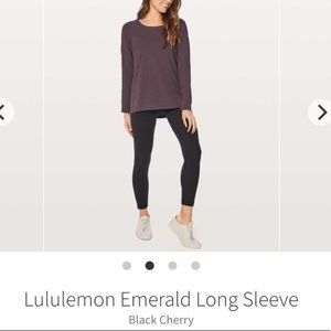 Lululemon Emerald Cotton Long Sleeve Black Cherry